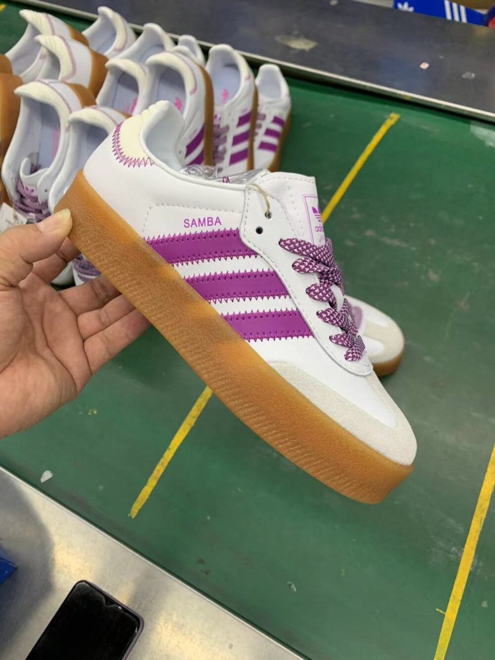 Adidas Samba Platform White & Purple Gum Sole Shoes